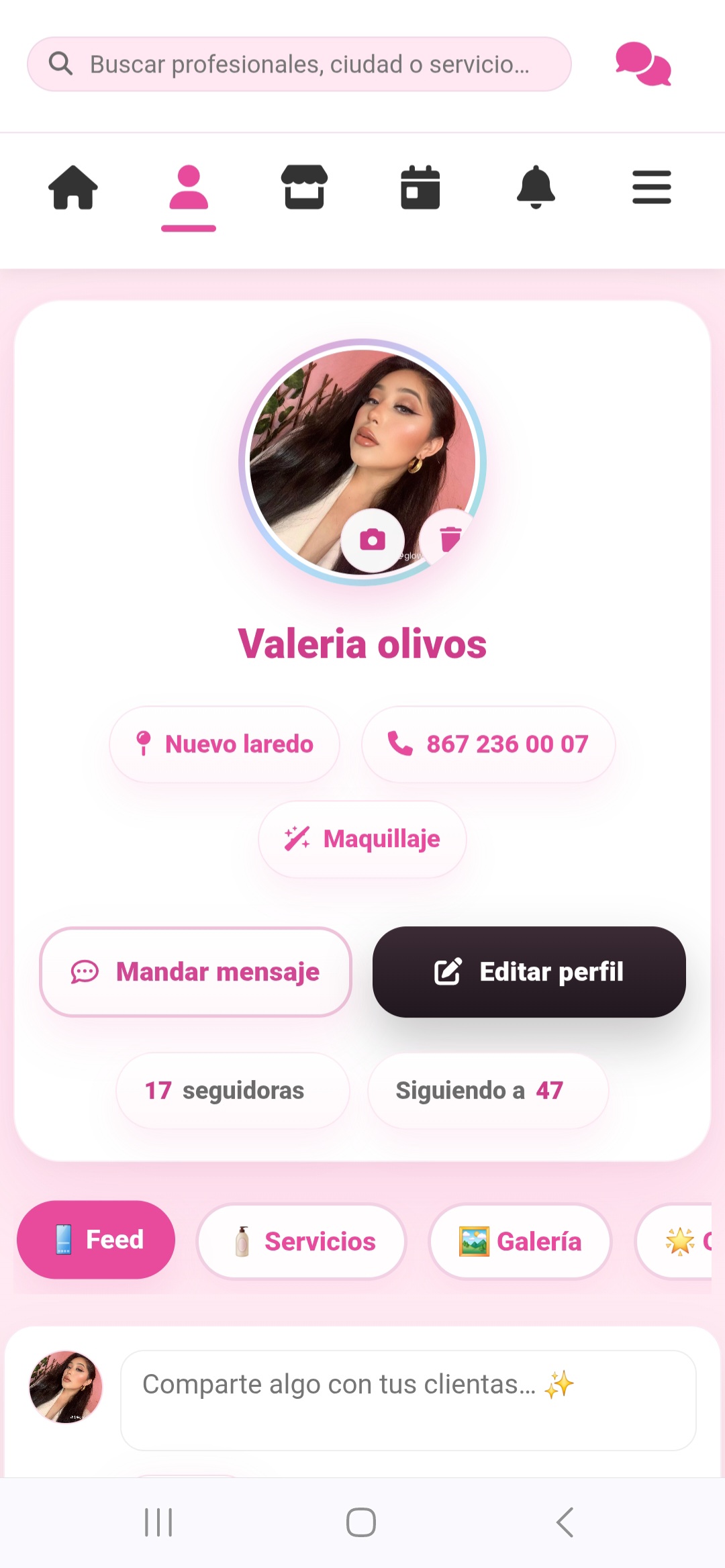 Ejemplo de perfil profesional BeautyAlt